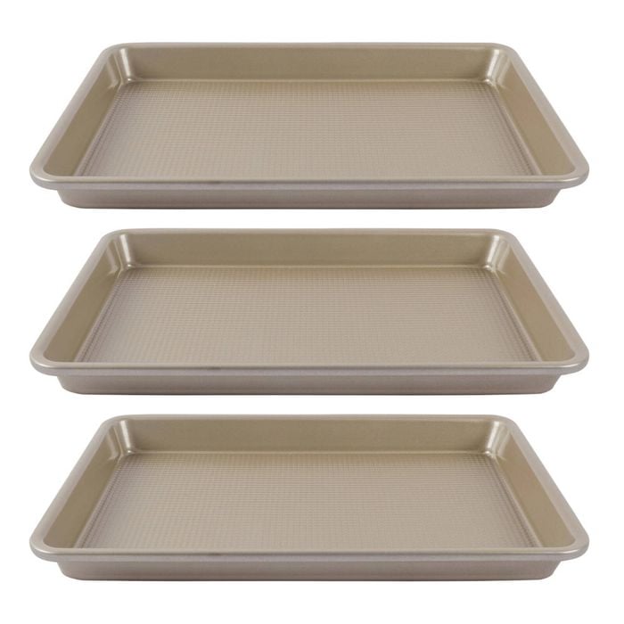 3PK Urban Kitchen Rose Gold Baking Tray Quality Kitchenware 32x22cm