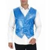 S Sequin Vest Waistcoat Disco Sparkle Costume Dance Party Light Blue