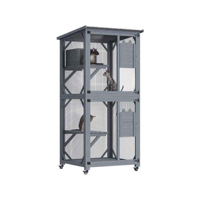 Yes4pets 173cm Pet Cat Bird Shelter Condo With Escape Door Wooden Kitten Cage House