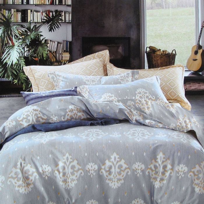 Bloomington 250TC Royal Damask Cotton Quilt Cover Set Queen