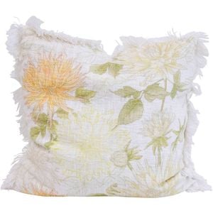 LVD Cotton Cushion w/ Fringe Square Home Decor 50x50cm Dahlia