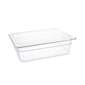 Vogue Polycarbonate Gastronorm Container Gn 1/2 Clear 100mm 6l Commercial Kitchen Food Storage