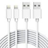 iWill 2 Pack 2m Long Data Transfer Charger Charging USB Cable Cord for Apple iPhone iPad iPod Bulk White TPE