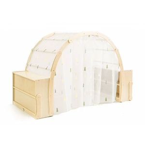 Jooyes Kids Rainbow House Play Stand Cubby House With Storage Cabinet - Oak | 99cm | Play House