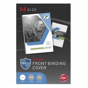 GBC Ibico Binding Covers A4 Clear (150 micron, 25pk)