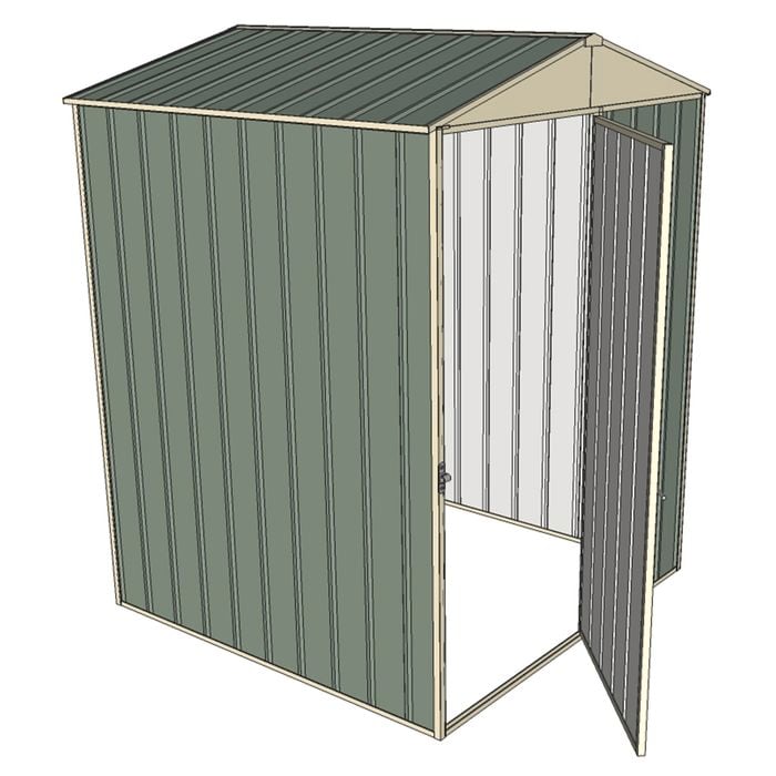 Build-a-Shed 1.5 x 1.5 x 2.3m Front Gable Single Hinged Door Shed - Green