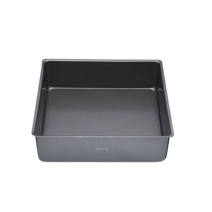 Mastercraft 30cm Heavy Loose Base Non-Stick Square Deep Cake Pan - Black