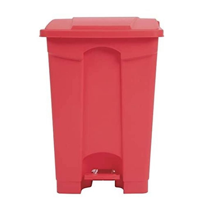 Jantex Kitchen Pedal Bin Hands-free Hygiene Waste Disposal Red 45ltr