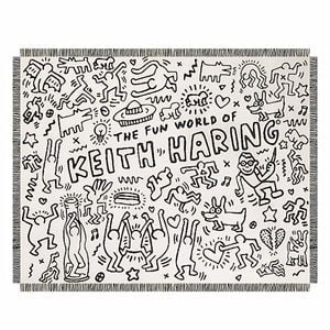 Anyhouz Jacquard Weave Graffiti Throw Blanket