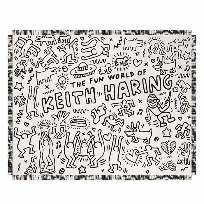 Anyhouz Jacquard Weave Graffiti Throw Blanket