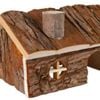 Yes4pets Natural Wooden Hamster Wooden House Small Pet Hideout With Chimney