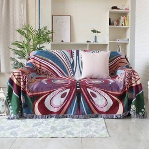Anycozy Throw Blanket 130×160cm Butterfly Double Sided Pattern Sofa Towel Outdoor Camping Mat