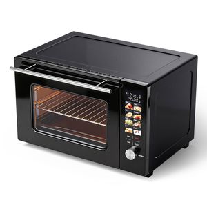 YOPOWER 35L Air Fryer Oven with Rotisserie and 17 Presets, Black