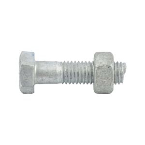 Zenith M10 x 40mm Hot Dipped Galvanised Hex Head Bolt And Nut - Each