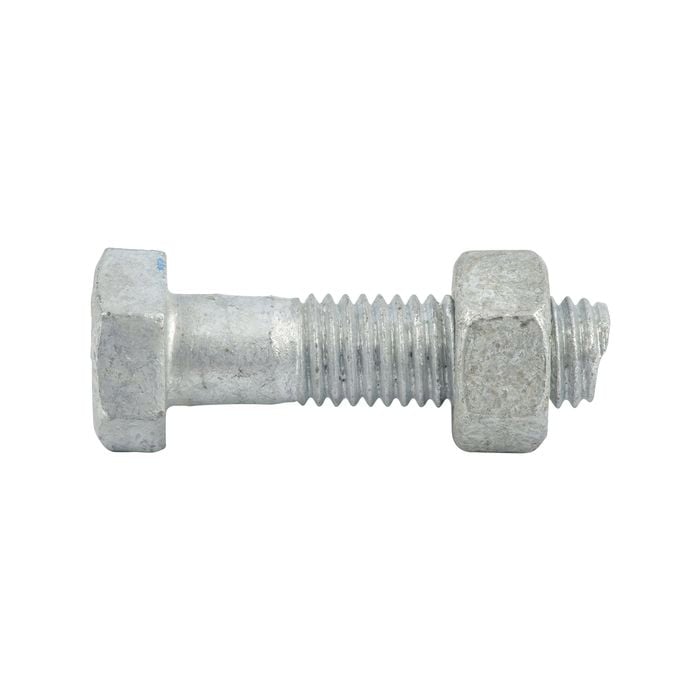 Zenith M10 x 40mm Hot Dipped Galvanised Hex Head Bolt And Nut - Each