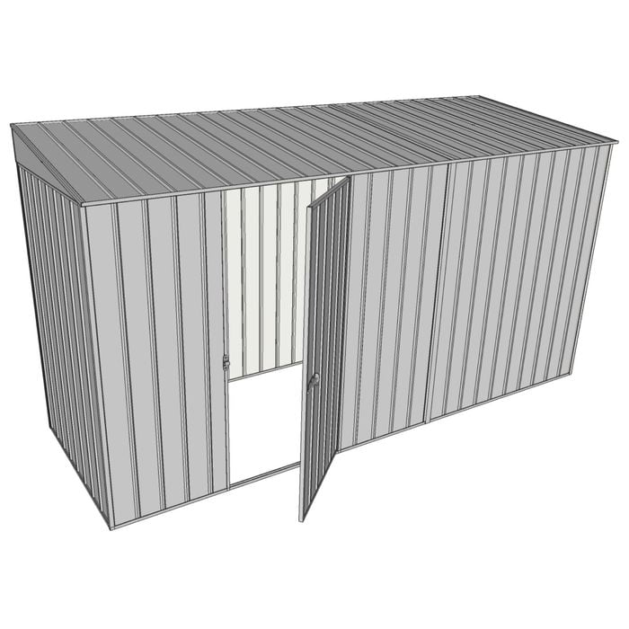 Build-A-Shed 1.2 x 3.7 x 2.0m Skillion Single Hinged Side Door Shed - Zinc