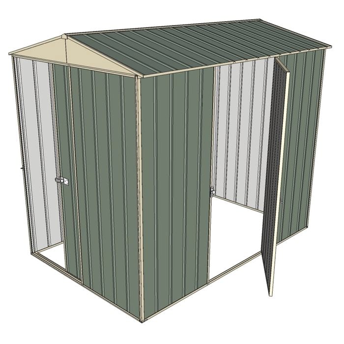 Build-a-Shed 1.5 x 2.3 x 2.3m Single Hinged Side Door Gable Shed - Green