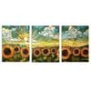 3pcs Vibrant Yellow & Orange Sunflowers in a Field  Print 100% Australian Made 3 x 40x60cm (Metal Print)