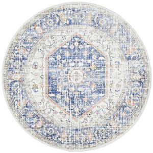 Estate Lorissa Blue 240x240cm Round - Large Pet Friendly Power Loomed Rug