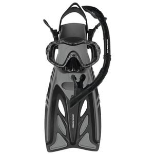 4pc Mirage Raven Junior Snorkelling Mask/Snorkel/Fins Set S/M Black