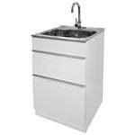 Dissco 565mm White Elite Twin Draw Laundry Tub