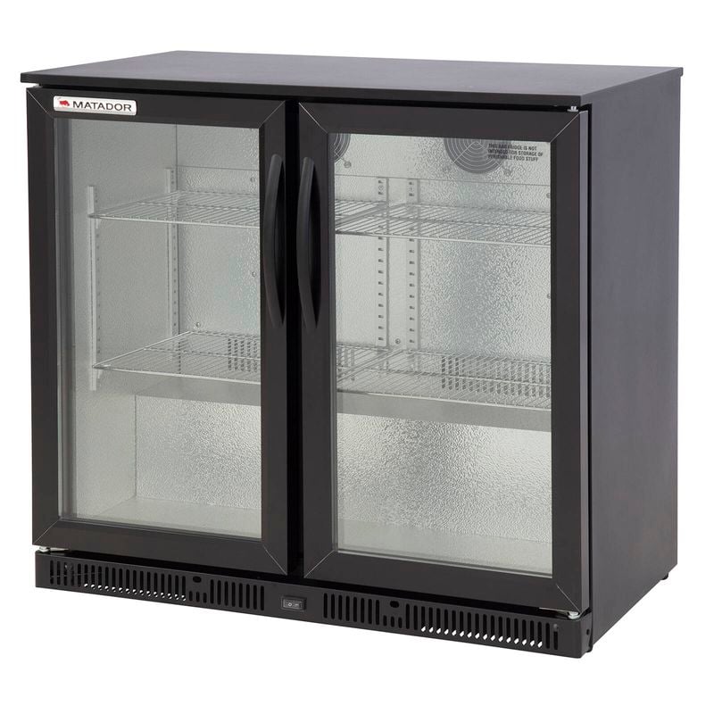 Dark Stainless Steel Bar Fridge - Double Door