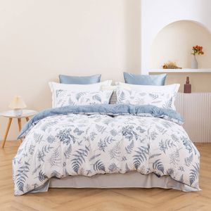 Dreamaker Daphne 100% Cotton Reversible Quilt Cover Set Queen Bed