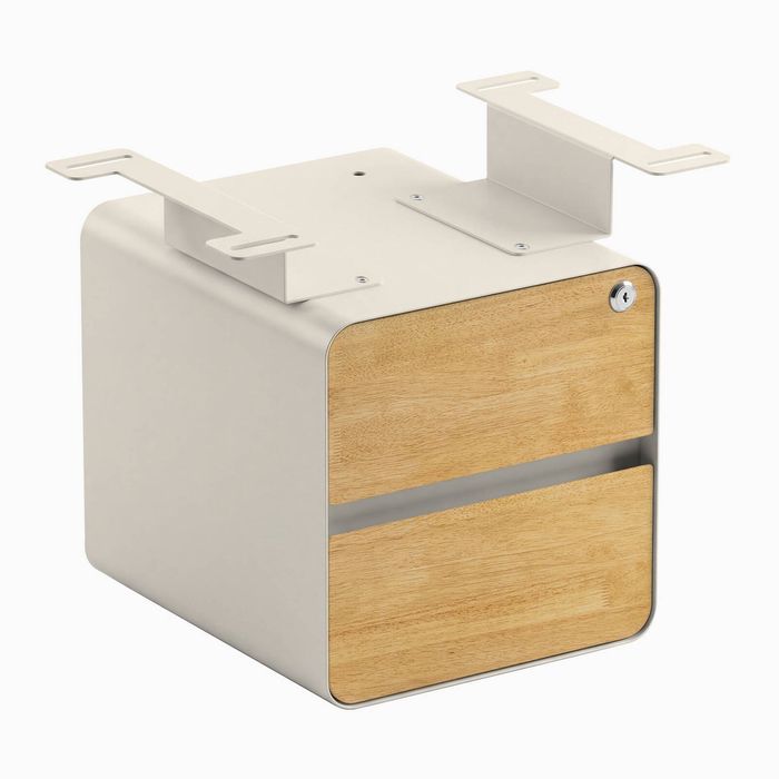 Desky Minimal Under Desk Cabinet Wheat Frame