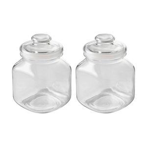2pk Ecology Riserva Square Kitchen Pantry Jar With Airtight Lid 2l