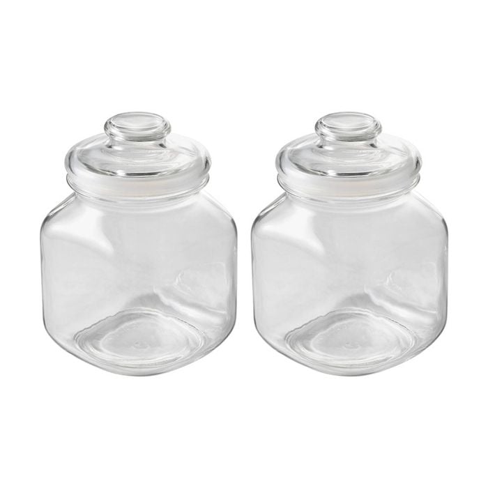 2pk Ecology Riserva Square Kitchen Pantry Jar With Airtight Lid 2l