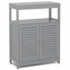 Costway Storage Cabinet Shoe Rack Toilet Organiser W/2 Doors Kitchen Hallway Living Room,grey