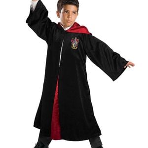 Harry Potter Kids Robe Halloween Costume with Hood and House Emblem Licensed – Black Colour, 9 Years+