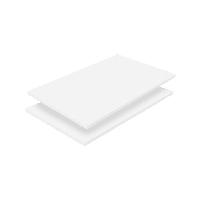 Lugna 750 x 580mm White Modular Storage Adjustable Shelf - 2 Pack