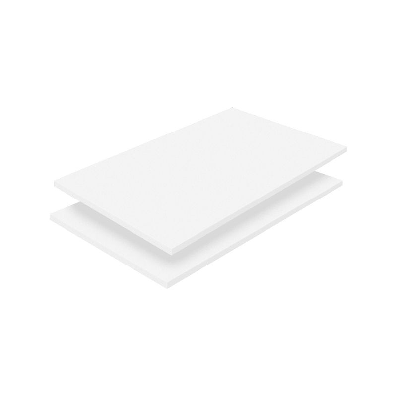 Lugna 750 x 580mm White Modular Storage Adjustable Shelf - 2 Pack