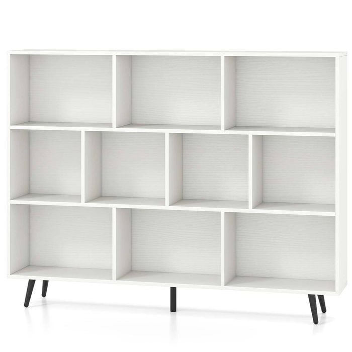 Costway 3-tier 140cm Bookcase 10 Cube Bookshelf W/metal Legs