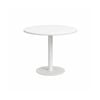Olg Disc Meeting Table White Frame White Top 600mm Diameter