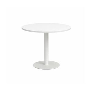 Olg Disc Meeting Table White Frame White Top 600mm Diameter
