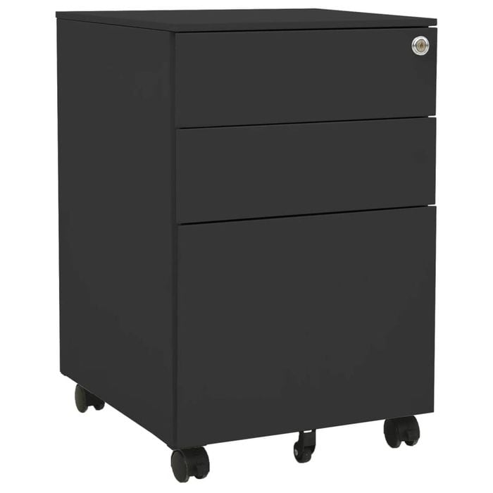 vidaXL Mobile File Cabinet Chest of Drawers Office Storage Anthracite Steel