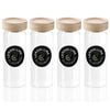 4PK Lemon & Lime Woodend Beech 175ml/13.5cm Glass Jar w/ Lid