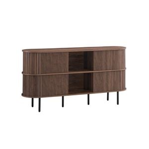 Shane Buffet Storage Shelving Unit 4 Doors Walnut