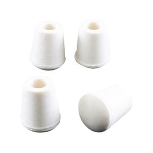 Surface Gard 6mm White Round External Rubber Chair Tips - 4 Pack