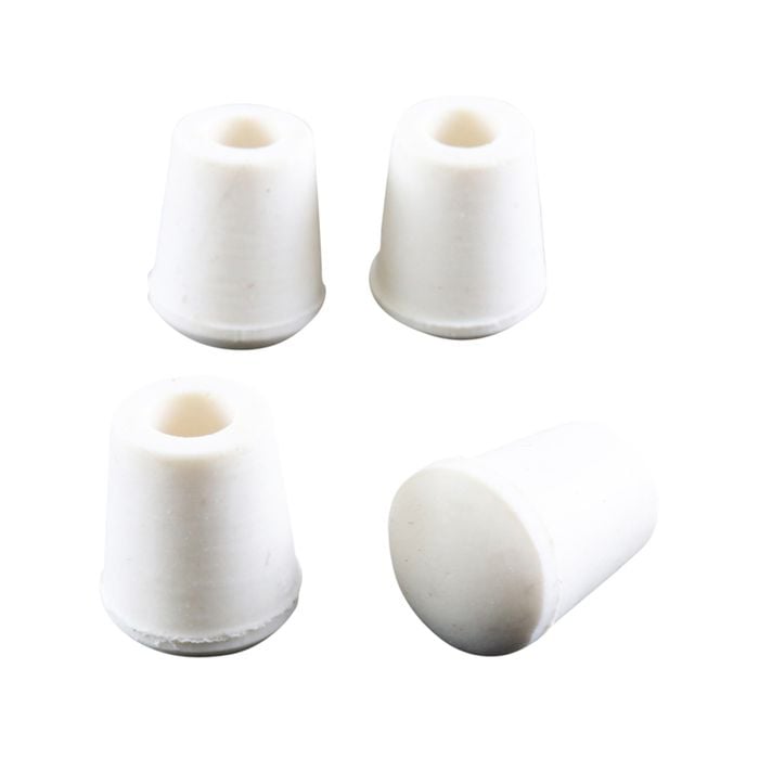 Surface Gard 6mm White Round External Rubber Chair Tips - 4 Pack