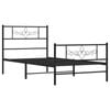 vidaXL Bed Frame with Headboard and Footboard Bed Base 107x203 cm Black Metal
