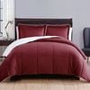 Bloomington 3 Piece Ultra-soft Micro Mink Comforter Set Queen with Sherpa Reverse Burgundy