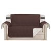 Smarcute 2 Seater Quilted Reversible Pet Friendly Non-Slip Sofa Cover with Straps Brown