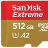 Sandisk Extreme Micro SDHC 512GB 160MB/S R, 60MB/S W, V30, U3, C10 Micro SD Card