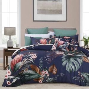 Bianca Balwyn Queen Cotton Sateen Quilt Cover Set - Navy