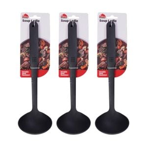 3PK Culinary Kitchen Nylon Ladle W/ Hanging Hole Cooking Utensil Black