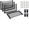 NNEOBA 4PCS Framed Car Mesh Storage Net Bags 36x18CM Organizer Pockets Black