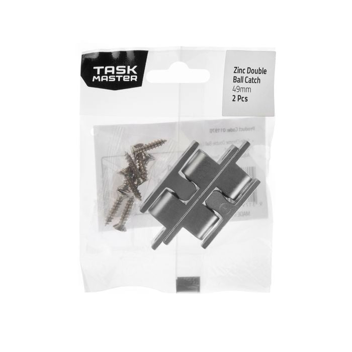 Taskmaster 49mm Zinc Double Ball Catch - 2 Pack